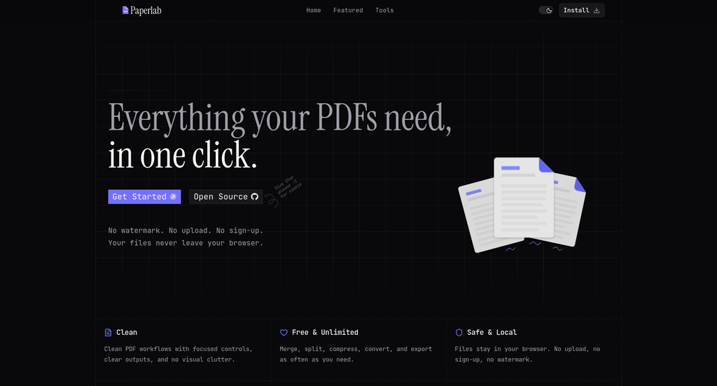 Paperlab — Local-First PDF Tools